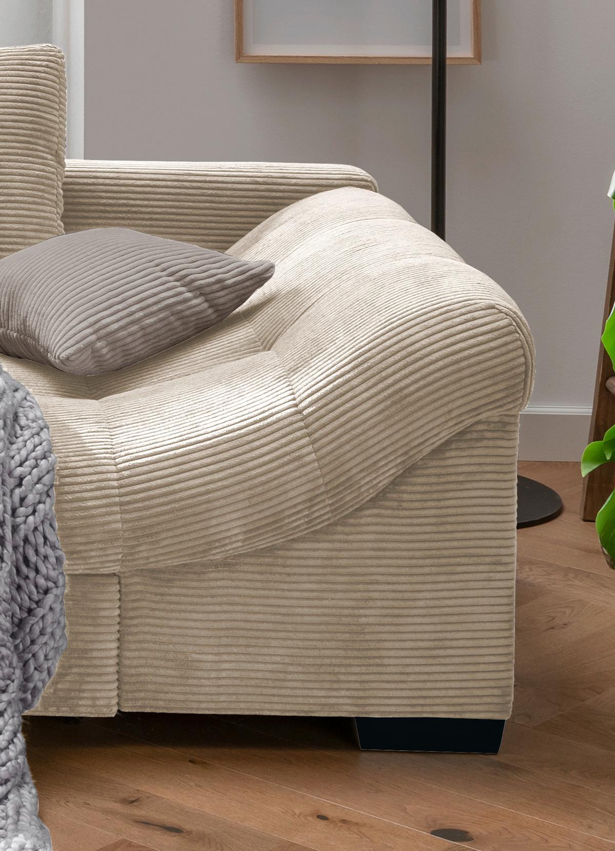 Kutna Garnitura Alvito - siva/bež, Design, tekstil/drvo (202/298cm) - MID.YOU