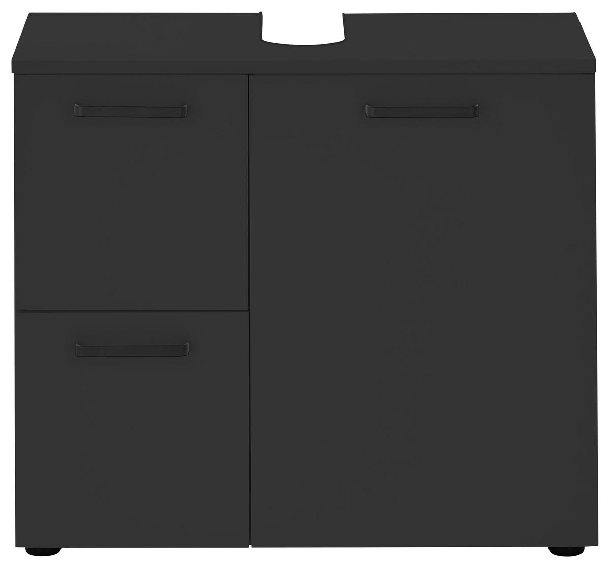 SZAFKA POD UMYWALKĘ VANICE - czarny, Modern, materiał drewnopochodny/tworzywo sztuczne (70/60/35cm) - MID.YOU