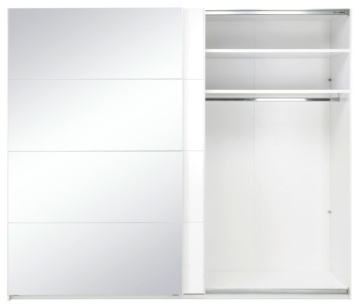 Omara Z Drsnimi Vrati Viva, Bela - bela/barve aluminija, Moderno, kovina/leseni material (250/210/62cm) - P & B