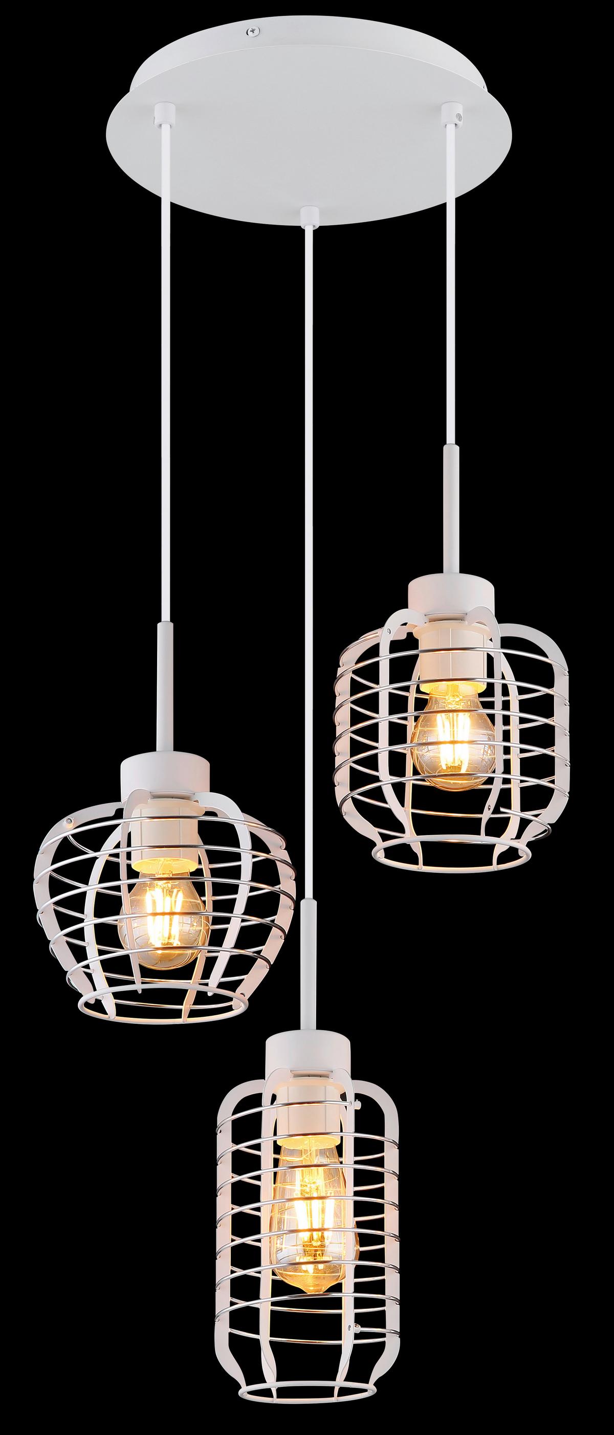 Viseća Svejtiljka Nesa - bijela/boje kroma, Basics, metal/plastika (37,5/120cm) - Globo