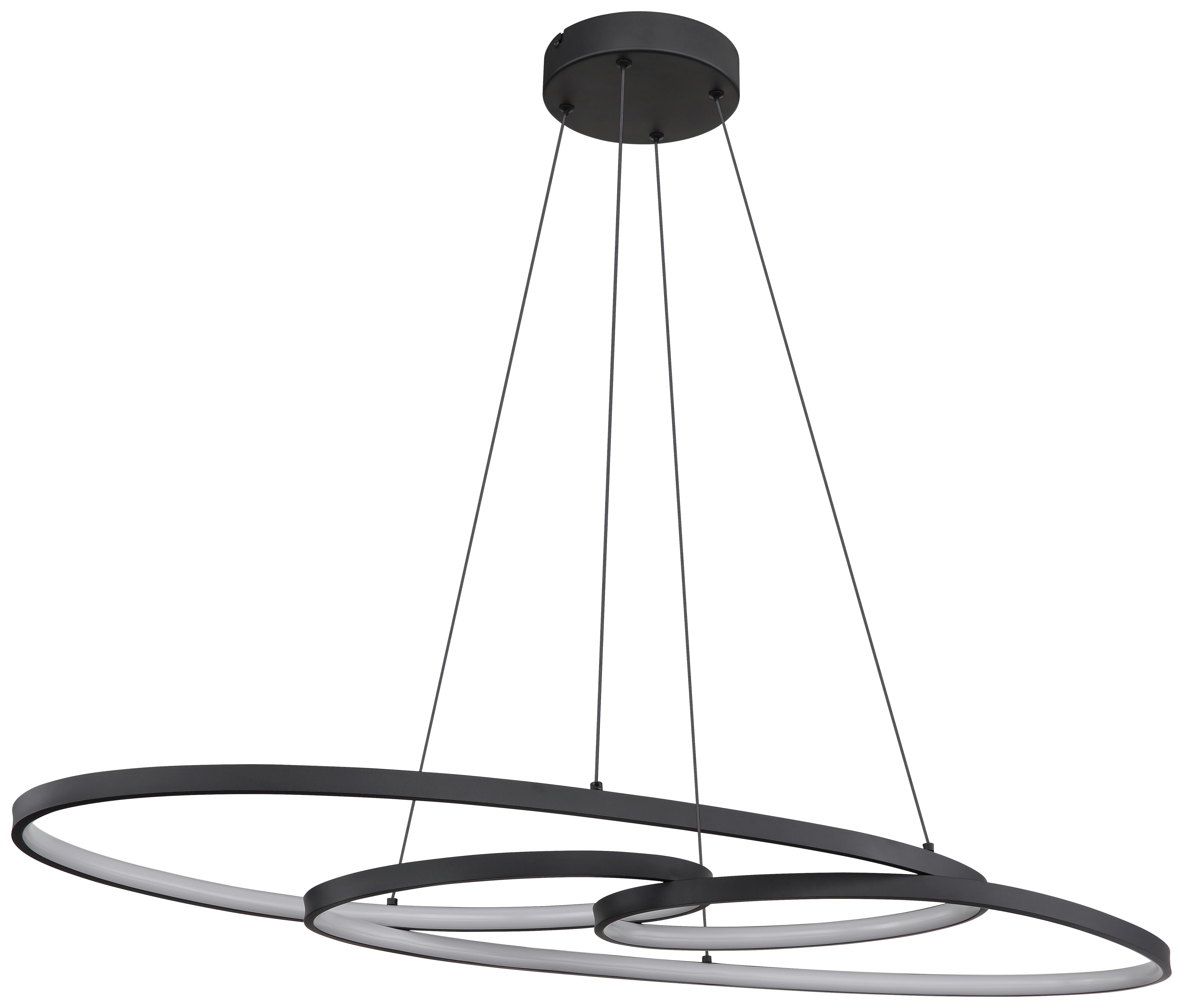 LED-HÄNGLAMPA ITI - opal/svart, Modern, metall/plast (20/36/100cm) - Mömax