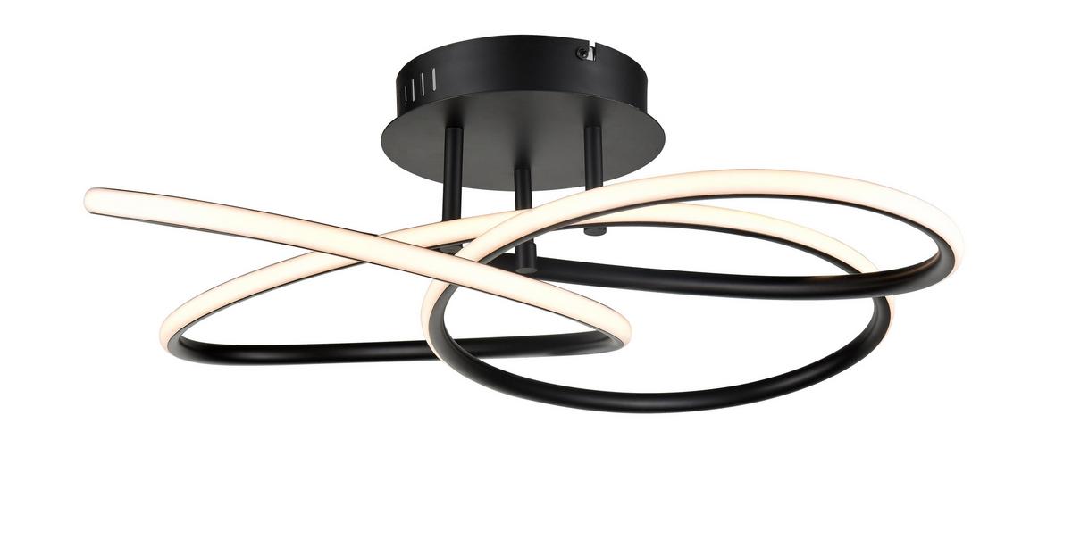 Led Mennyezeti Lámpa Eri - fekete, Romantik / Landhaus, műanyag/fém (40/19cm) - Premium Living