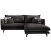 Wohnlandschaft Lava Anthrazit Velours - Türkis/Anthrazit, MODERN, Textil/Metall (255/180cm) - Livetastic