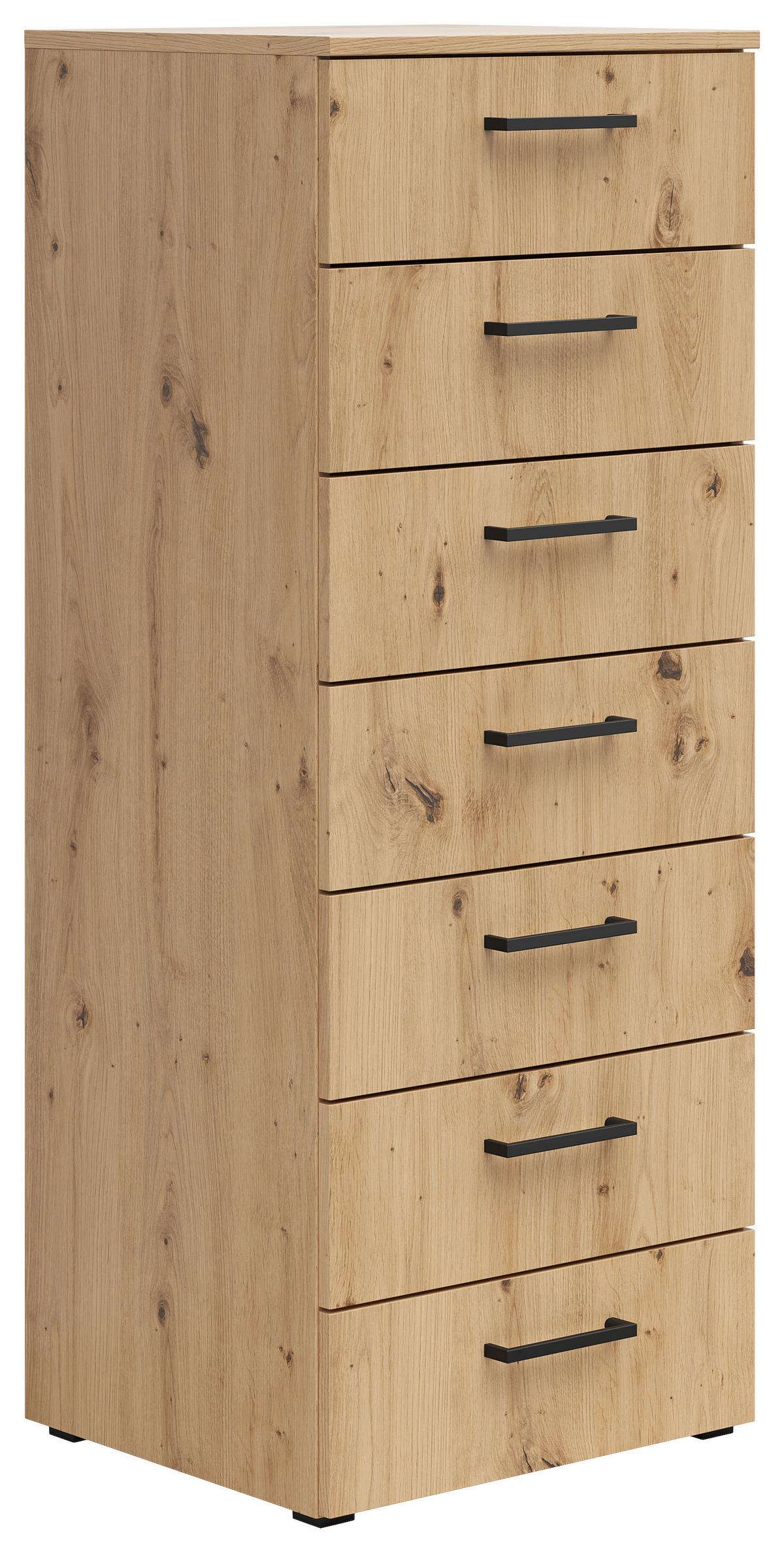 Kommode Multistauraum Eiche Artisan - Anthrazit/Schwarz, Modern, Holzwerkstoff/Kunststoff (45/115/40cm) - Premium Living