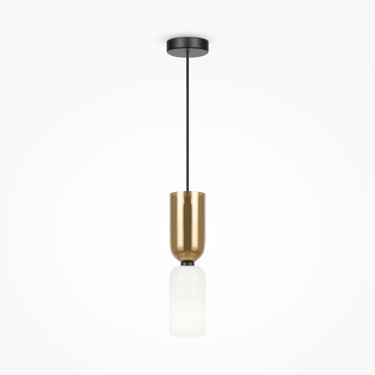 LAMPE À PENDENTIF MEMORY - noir/doré, Modern, métal/verre (8/44,5cm) - MAYTONI