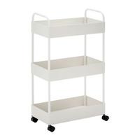 REGAŁ ŁAZIENKOWY SANDRO - biały, Modern, tworzywo sztuczne/metal (40/72/22cm) - Bessagi Home