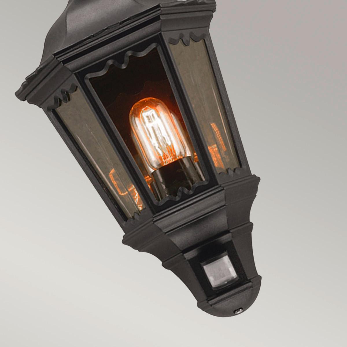 Kültéri Falilámpa Md7-Pir-Black - fekete, Konventionell, üveg/fém (49,5/26/14cm) - Elstead Lighting