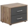 Noćni Ormarić Smart 2 - sivo-bijela/srebrne boje, Basics, drvni materijal/plastika (50/38/35cm) - Modern Living
