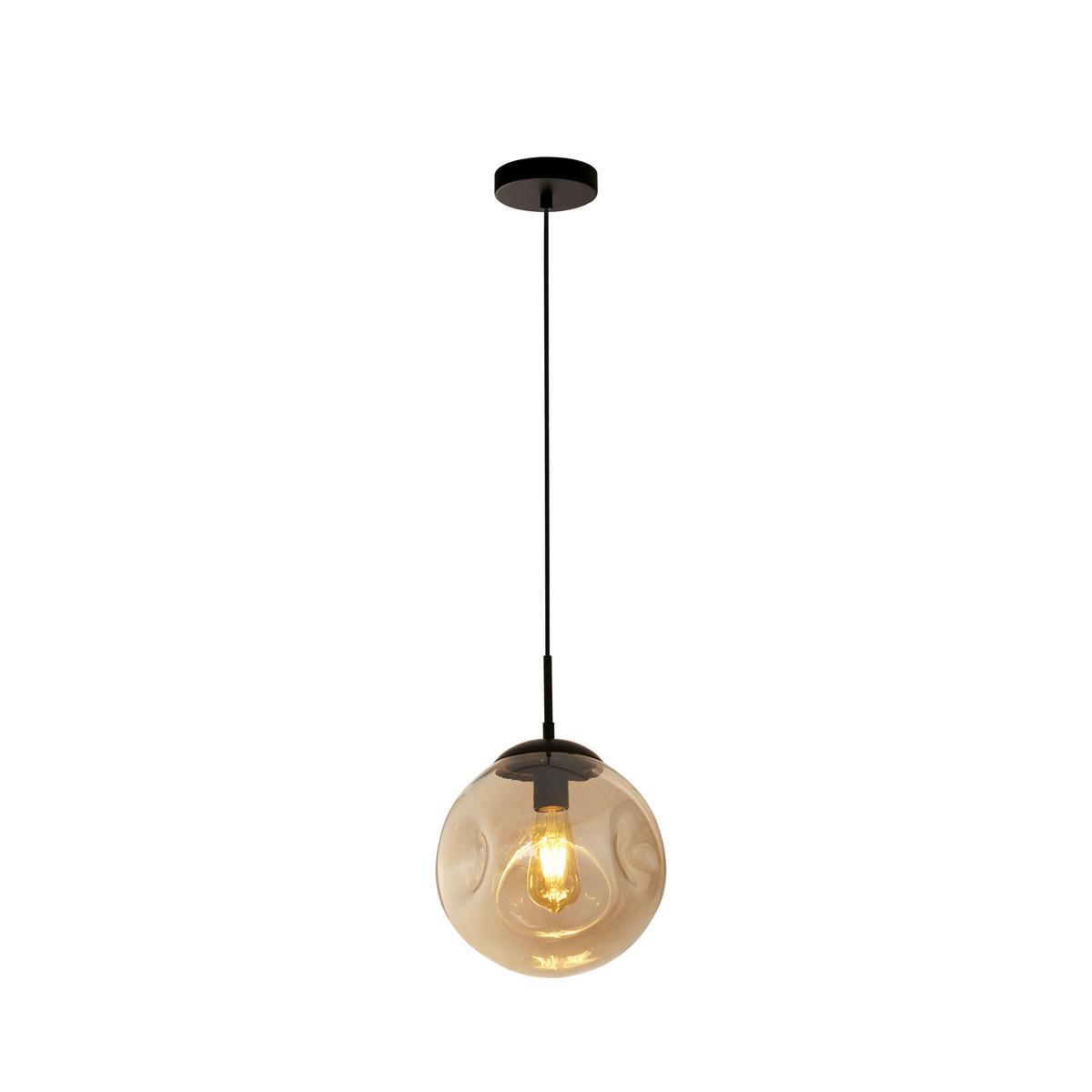 Függőlámpa 22123-1bk - fekete, Basics, üveg/fém (25/36cm)