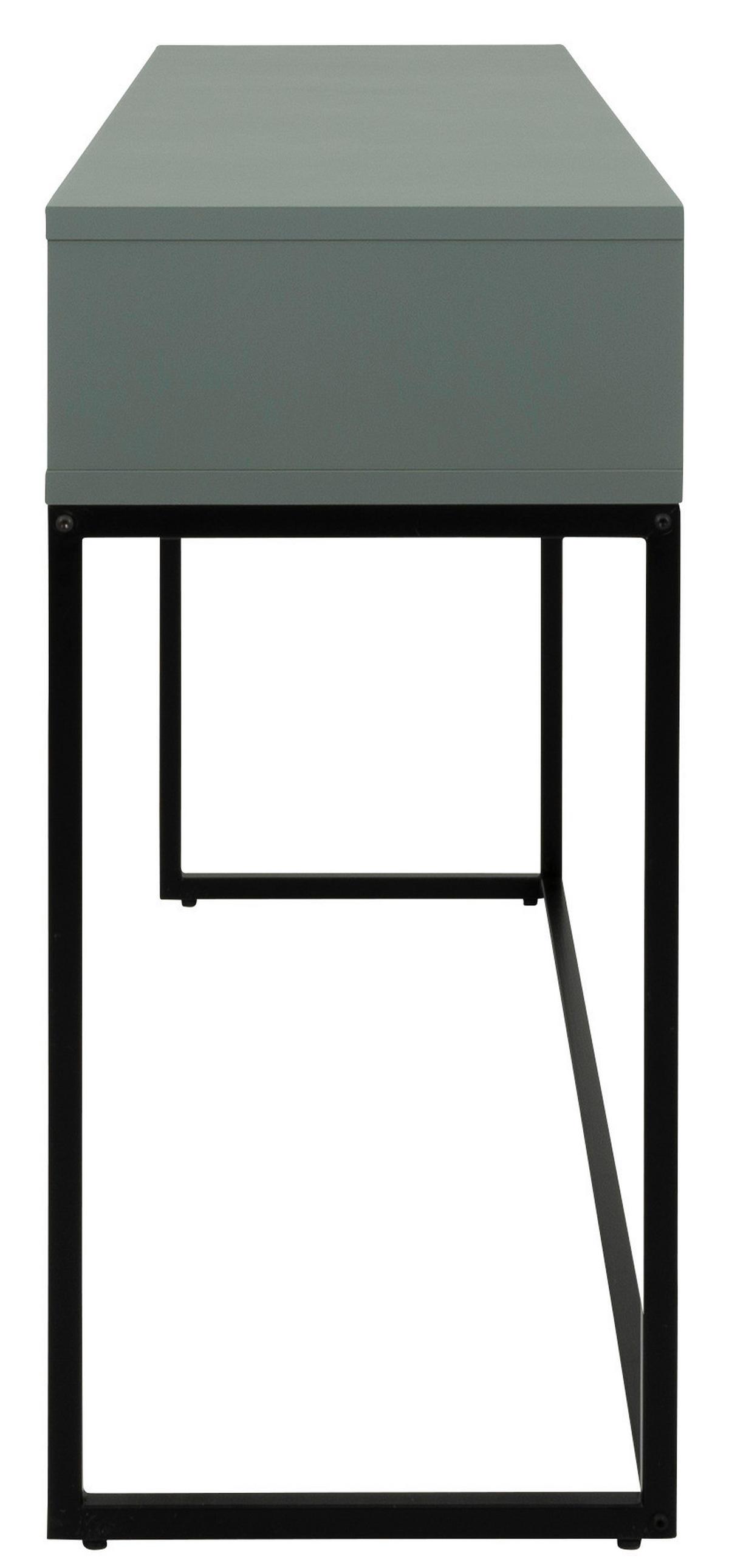 STÓŁ KONSOLA LIPP - czarny/ciemnozielony, Design, materiał drewnopochodny/metal (118/36/76cm)