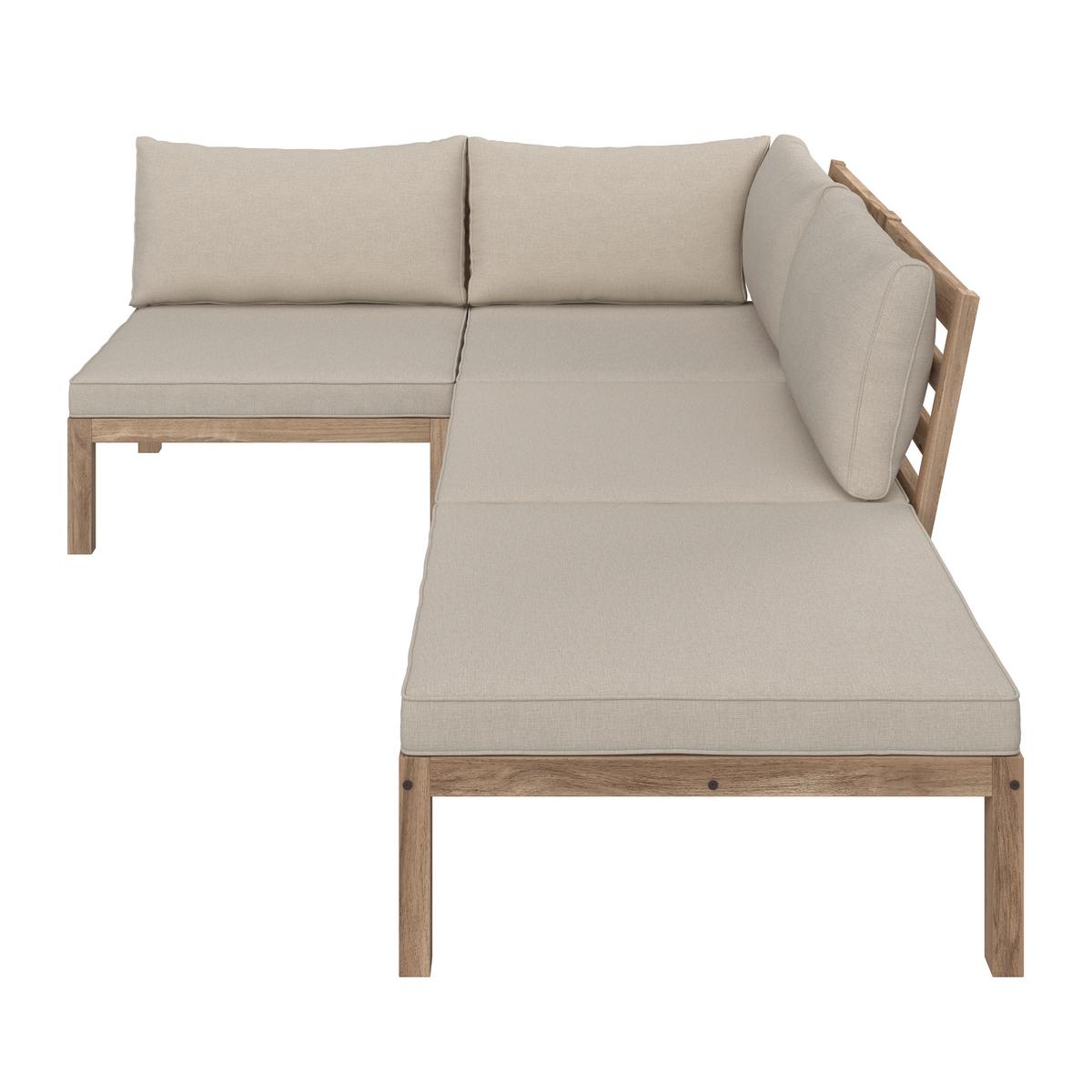Lounge Garnitura Lina, Krem - krem barve/barve akacije, Moderno, tekstil/les (250/70/80cm) - Bessagi Garden