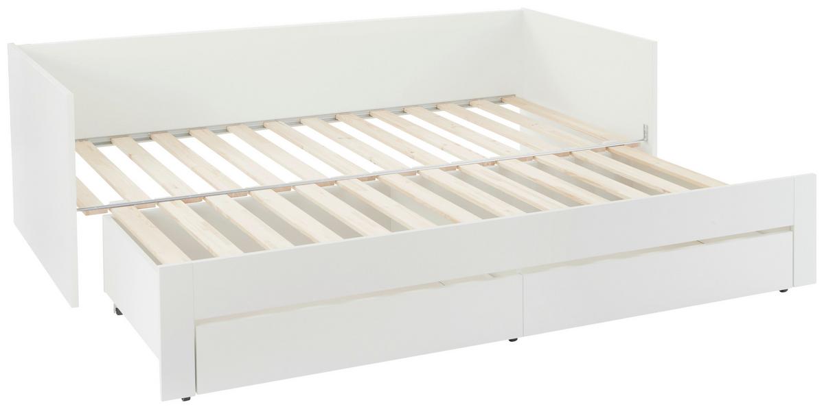 Raztegljiva Postelja Jan, Bela, 90-180x200 - bela, Konvencionalno, les (98-184,4/67/204,4cm)