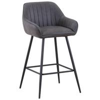 Barski Stol Rom, Siva - temno siva/črna, Moderno, kovina/tekstil (51/96/52cm)