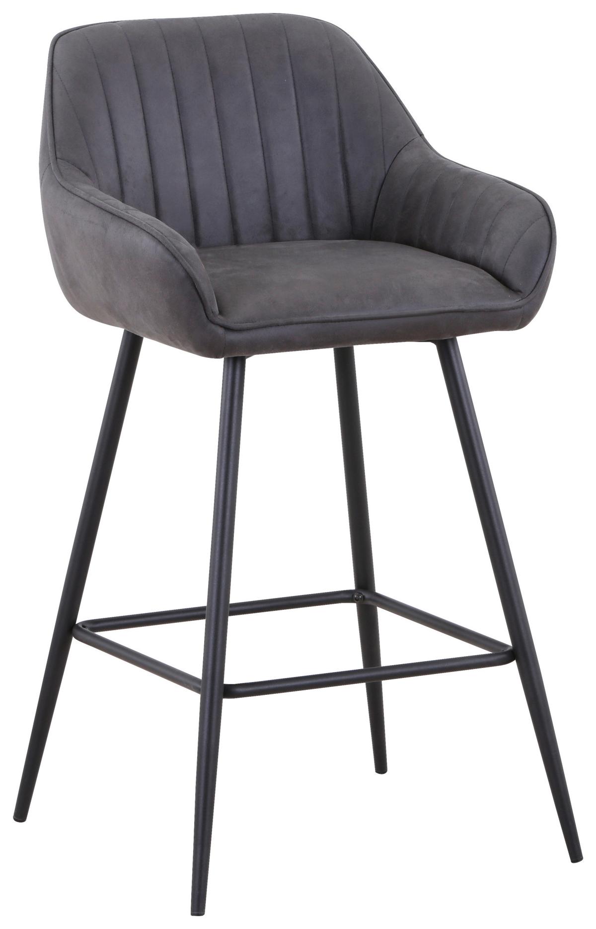 Barski Stol Rom, Siva - temno siva/črna, Moderno, kovina/tekstil (51/96/52cm)