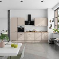 Küchenleerblock Easytouch High o. Geräte Sandfarben - Sandfarben/Eichefarben, MODERN, Holzwerkstoff/Metall (330cm) - Nobilia