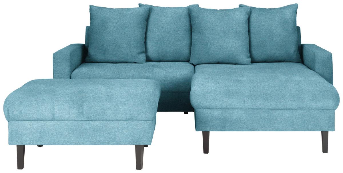 Ecksofa Boston Blau - Blau/Schwarz, KONVENTIONELL, Holz/Textil (215/92/160cm) - Based