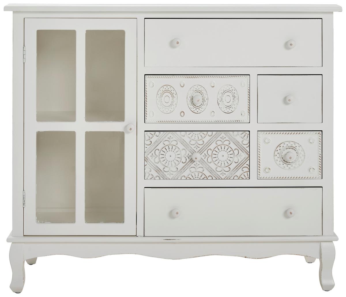 KOMODA CELIN - biały, Romantik / Landhaus, materiał drewnopochodny/drewno (106/90/36,5cm) - Landscape