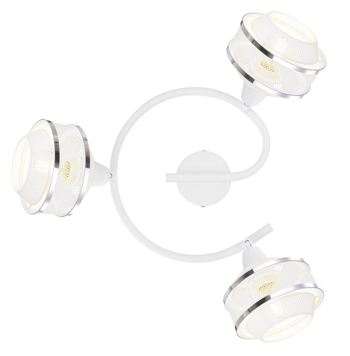 Strahler 54026-3 in Weiß max. 40 Watt - Chromfarben/Weiß, Basics, Metall (25/21,5cm) - Globo