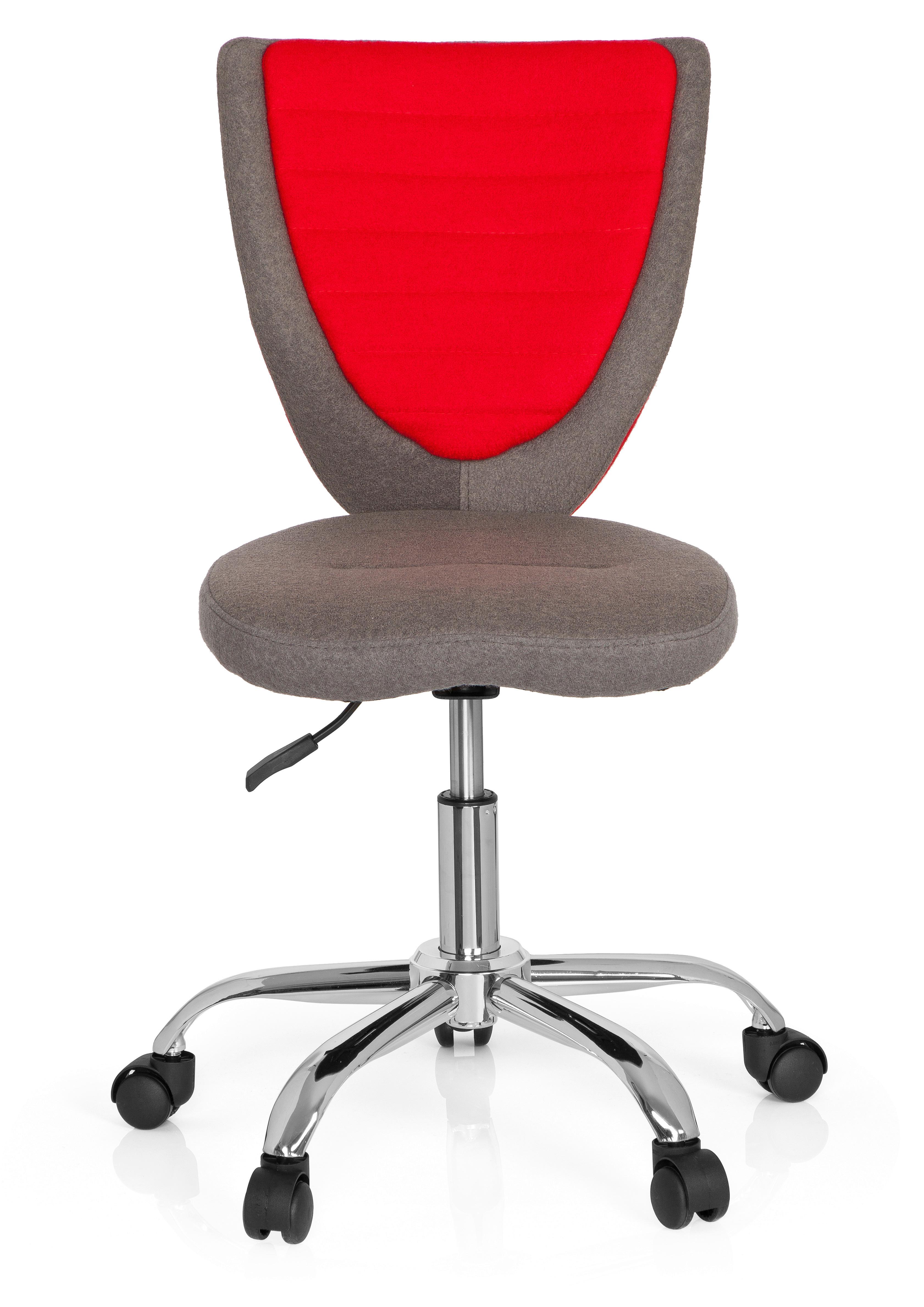 Jugenddrehstuhl Kiddy Comfort ca.41x94x41cm Grau,Rot - Rot/Silberfarben, MODERN, Kunststoff/Textil (41/94/41cm) - MID.YOU