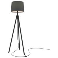Stehleuchte Calvin Schwarz max. 60 Watt - Schwarz, Trend, Holz/Kunststoff (44/164,2/60,7cm) - MAYTONI