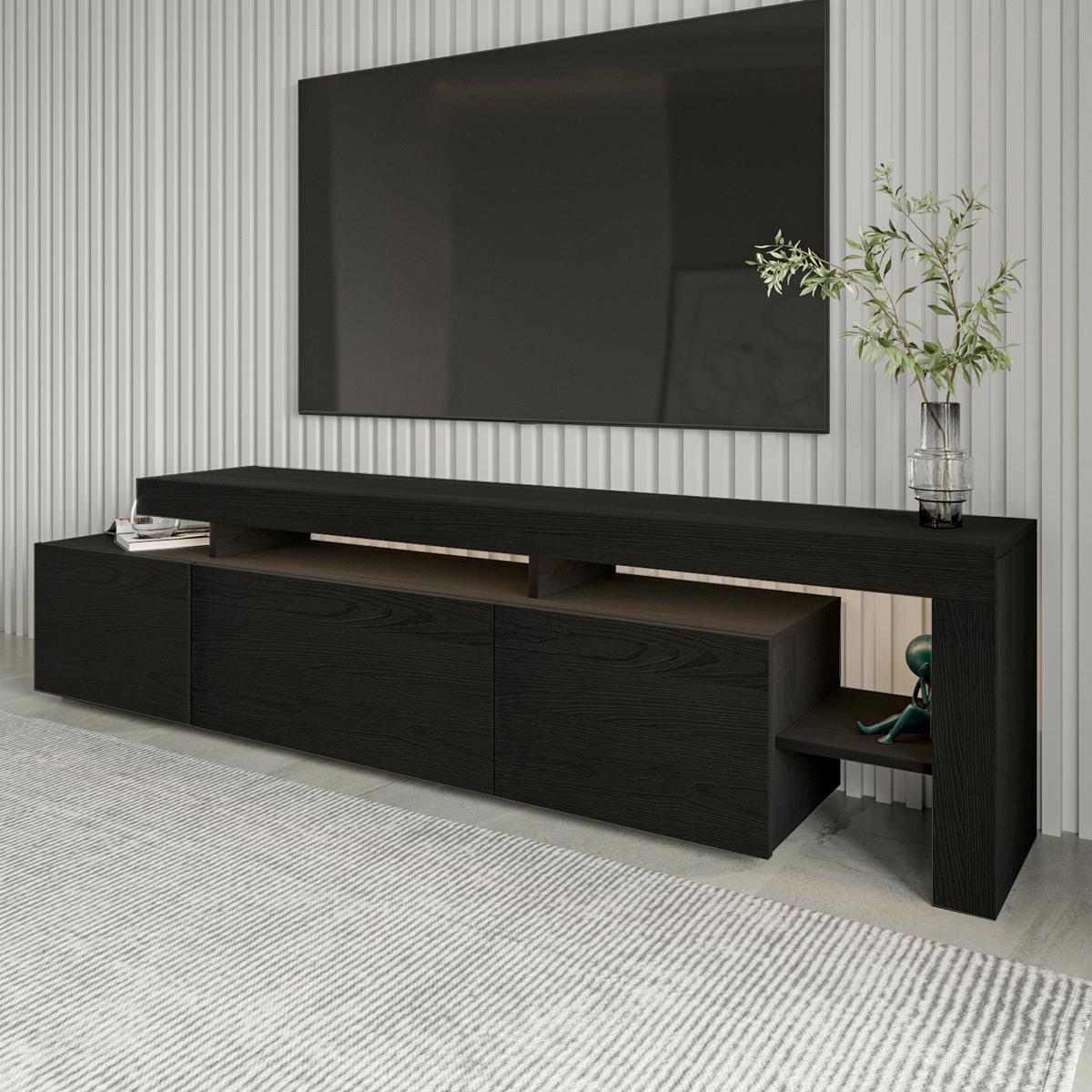 LOWBOARD BELIZ TV-SCHRANK - Schwarz, Design, Holzwerkstoff (192/53/37cm) - Livetastic