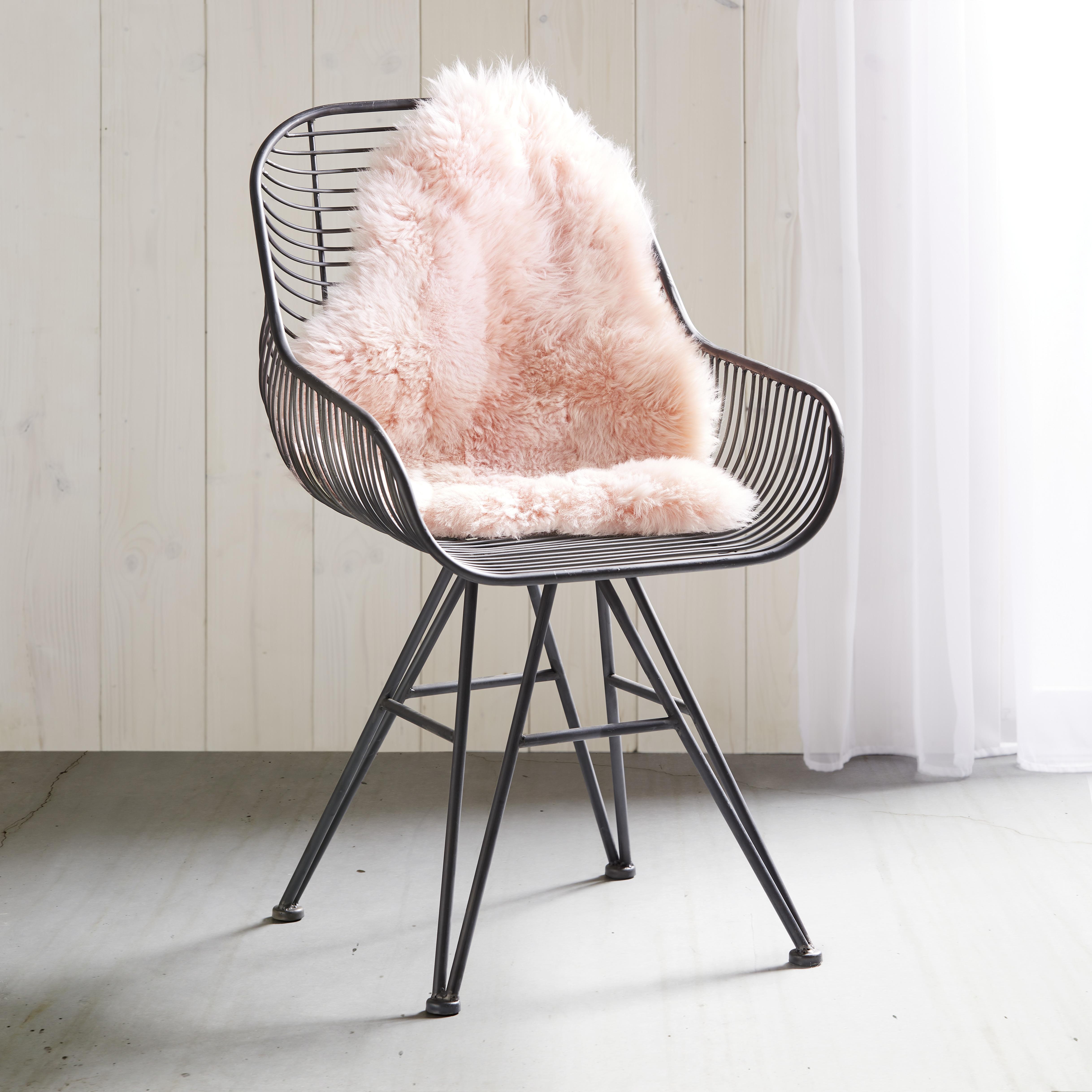 Schaffell Emma in Rosa ca. 60x45cm - Rosa, Textil (45/60cm) - Modern Living