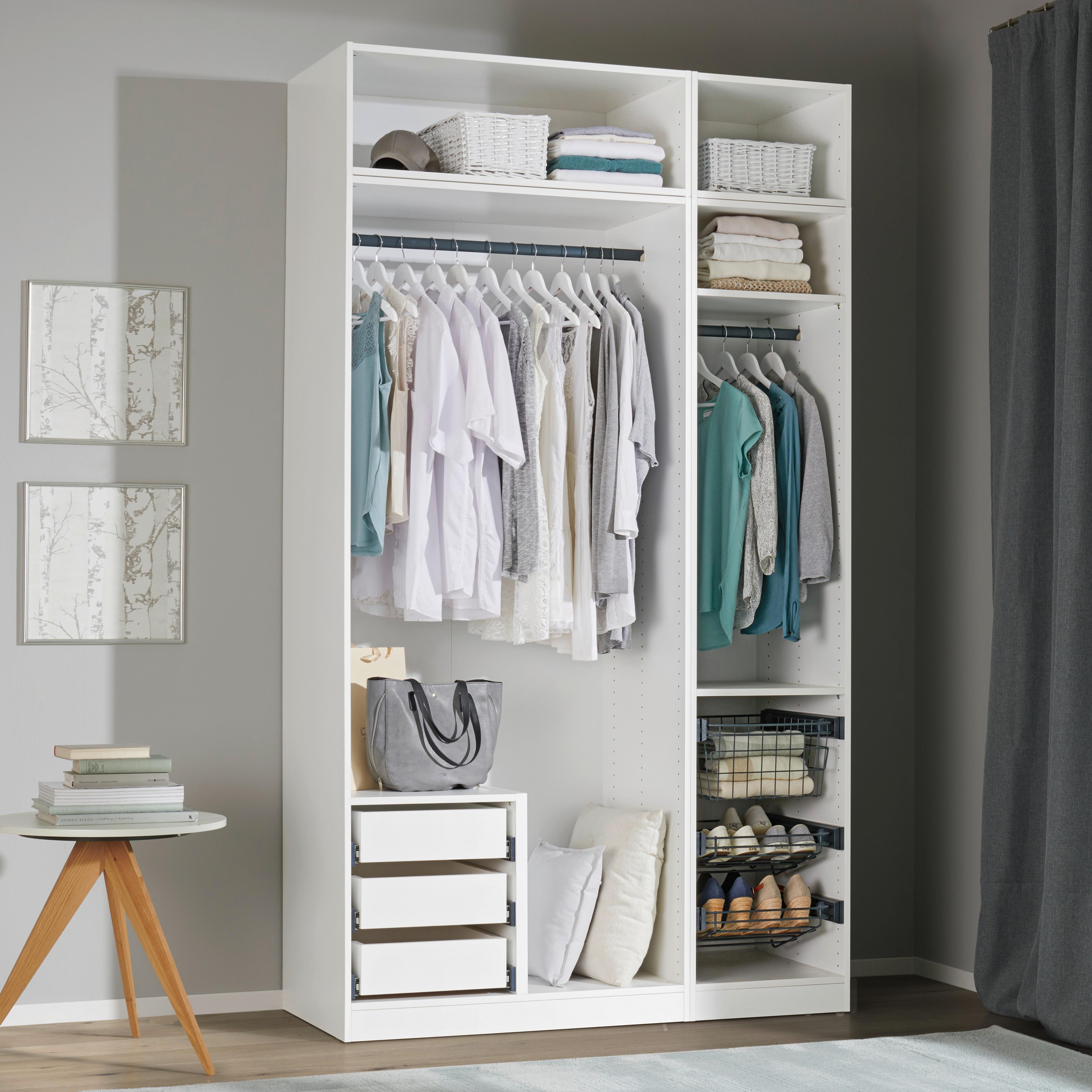 Kleiderschrankkorpus "unit" In Weiss - Weiss, Modern, Holzwerkstoff (45,6/242,2/56,5cm) - Based