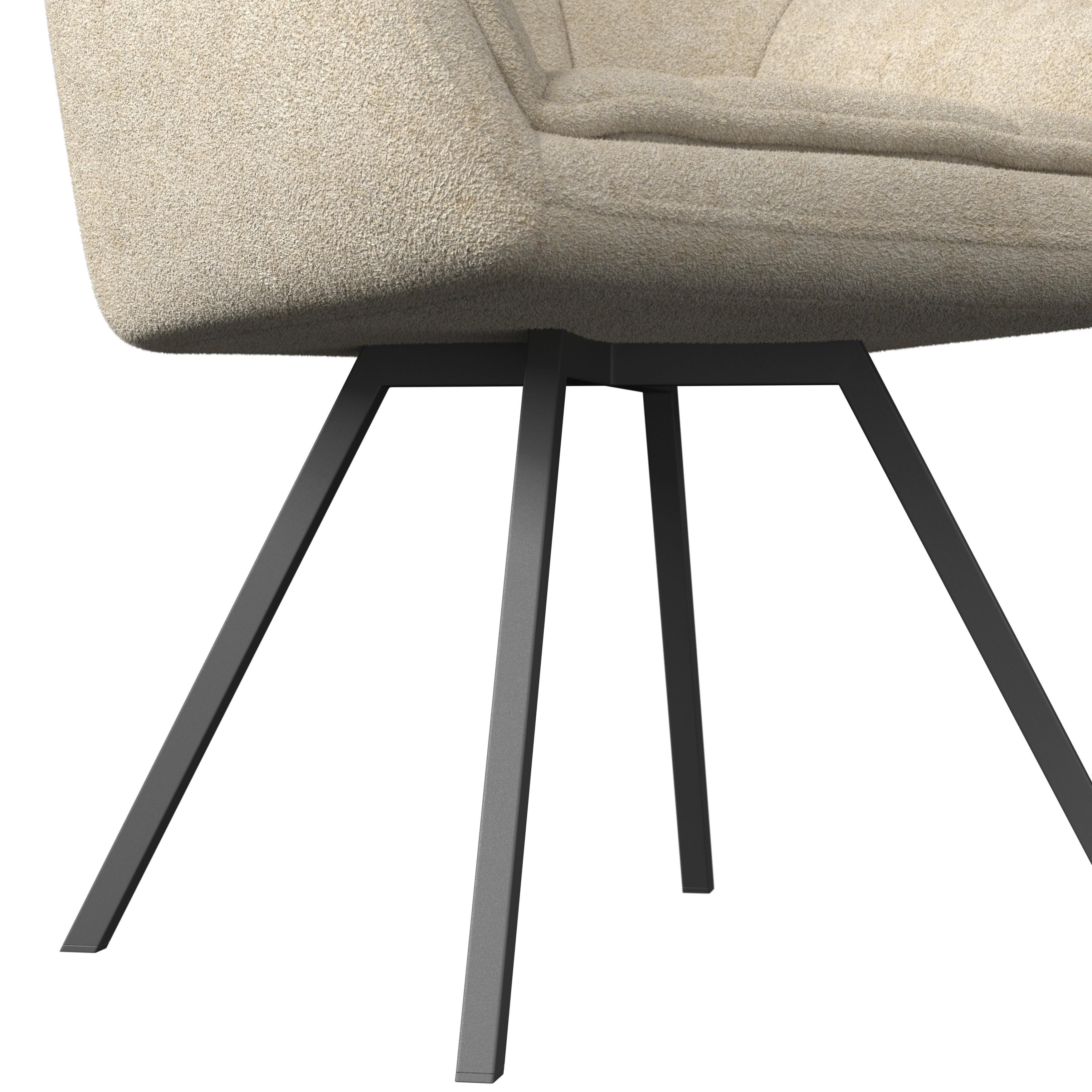 STOL MED ARMSTÖD BILLY - svart/cremefärgad, Modern, metall/trä (64/87/67cm) - Bessagi Home