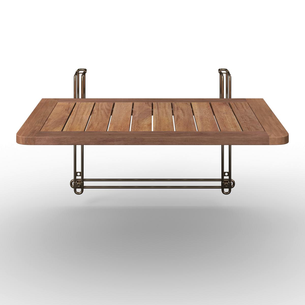 Balkontisch Helena Akazie/Metall ca. 60x34x40cm - Akaziefarben, MODERN, Holz (60/34/40cm) - Bessagi Garden