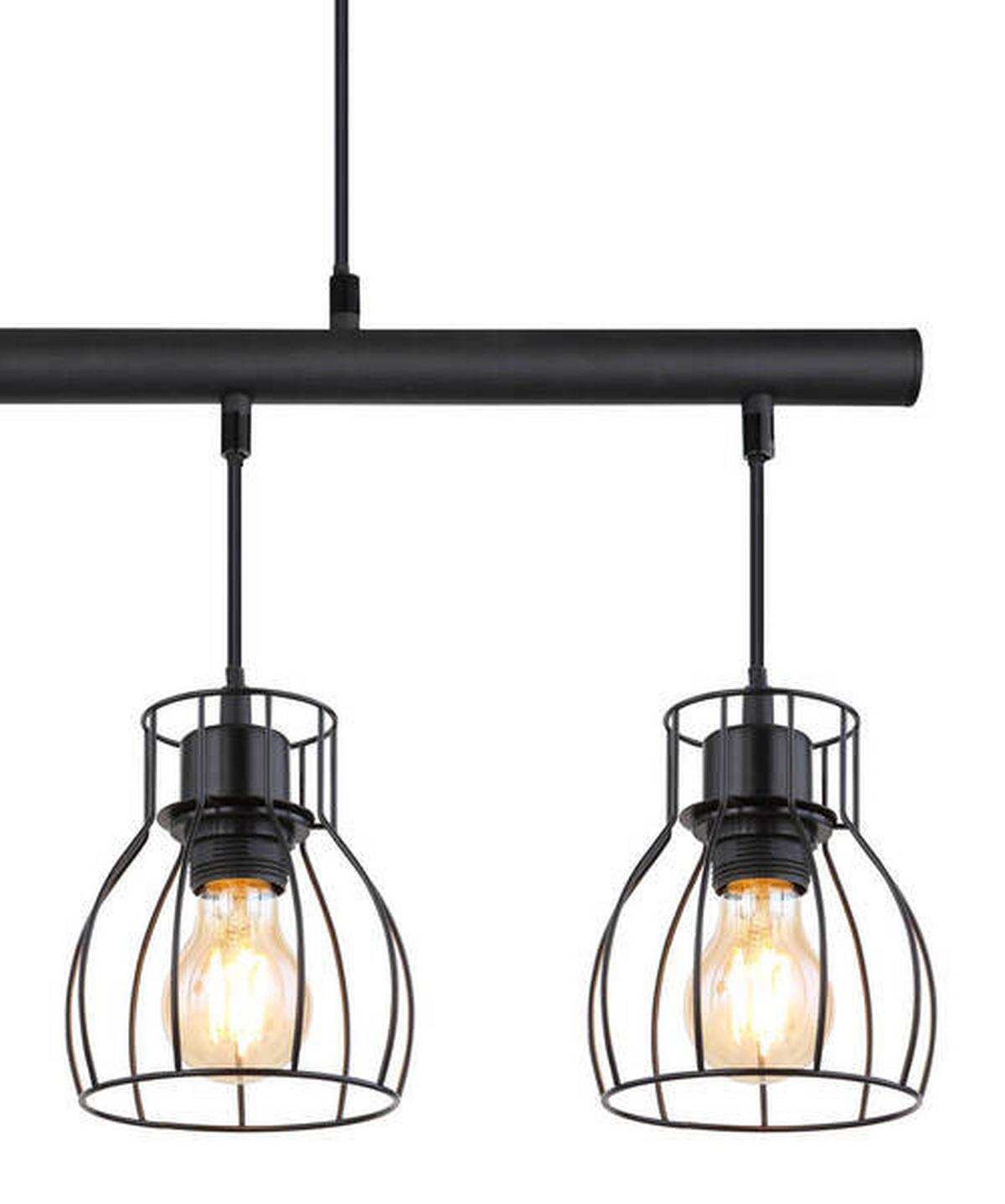 Viseča Led-svetilka 15326-4lm Mina - črna, Trend, kovina/umetna masa (77/14/120cm) - Globo