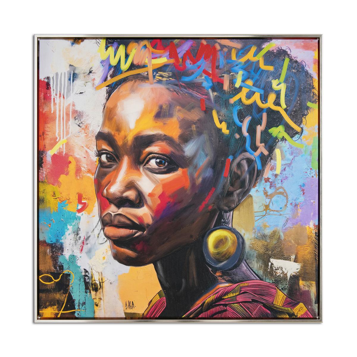 Tablou cu ramă Addana cca. 72x72 cm - argintiu/multicolor, Modern, plastic/lemn (72,5/72,5cm) - Mömax