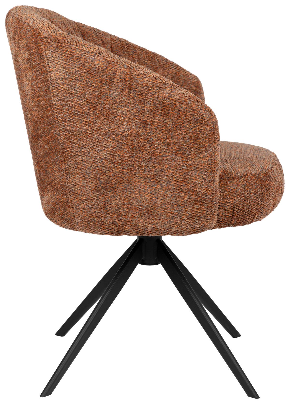 KRZESŁO Z PODŁOKIETNIKAMI CRESPA -EXKLUSIV- - czarny/koniak, Design, metal/tkanina (63/81,5/62,5cm) - Dieter Knoll