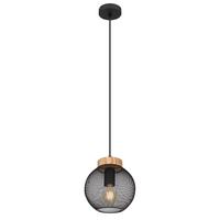 Hängeleuchte Pablo max. 40 Watt - Schwarz/Braun, MODERN, Holz/Metall (20/120cm)