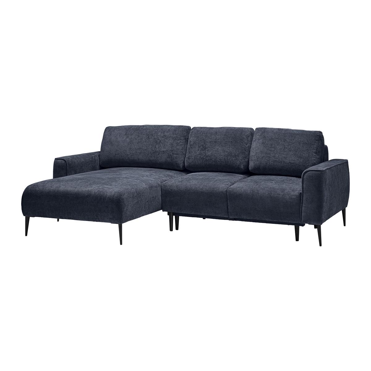 Ecksofa Custom Royalblau - Royalblau/Schwarz, MODERN, Textil/Metall (164/85/255cm) - Mömax