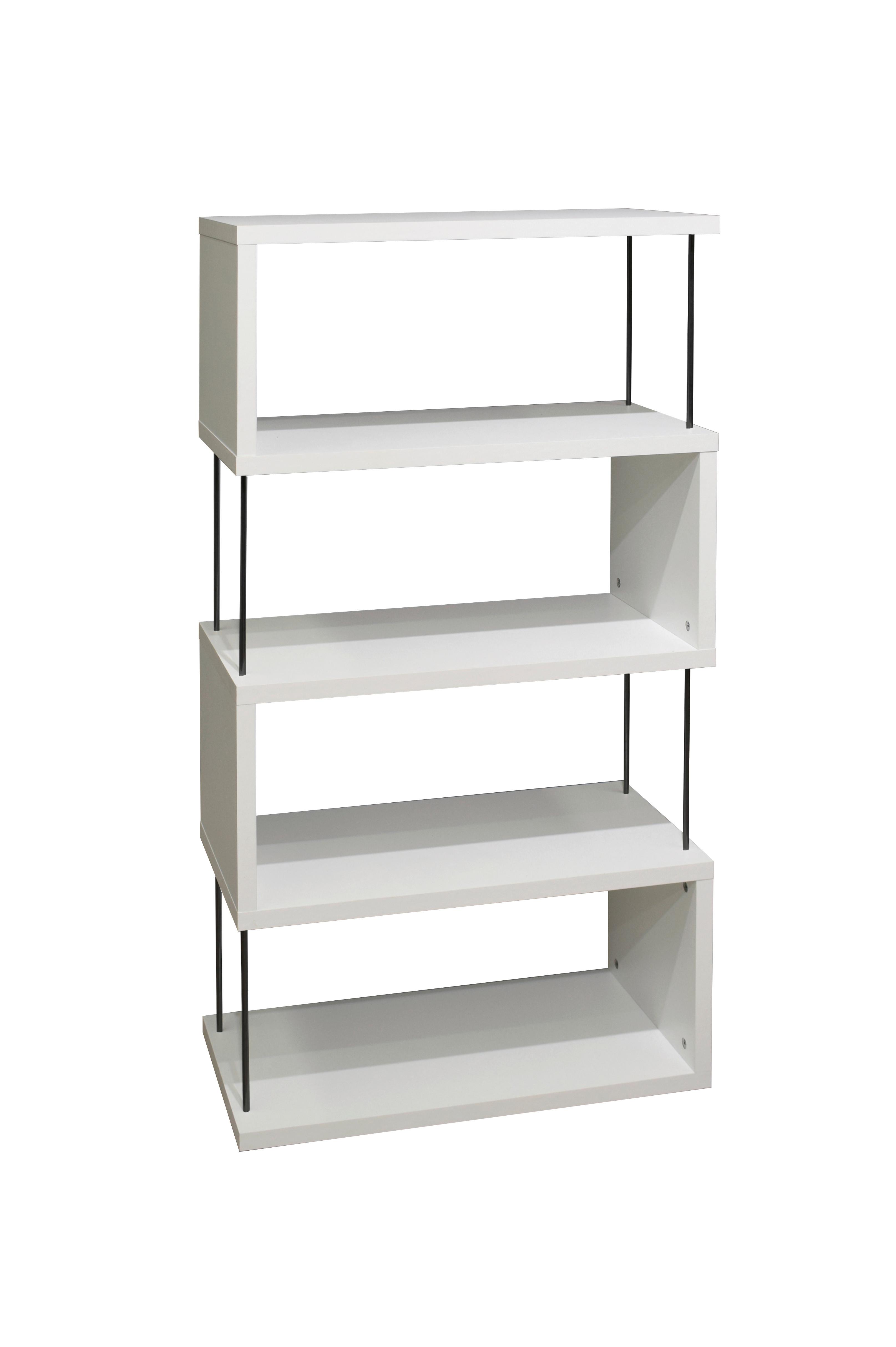 Etajeră de sine stătătoare Sticks - alb, Modern, material pe bază de lemn (66/126/33cm) - Modern Living