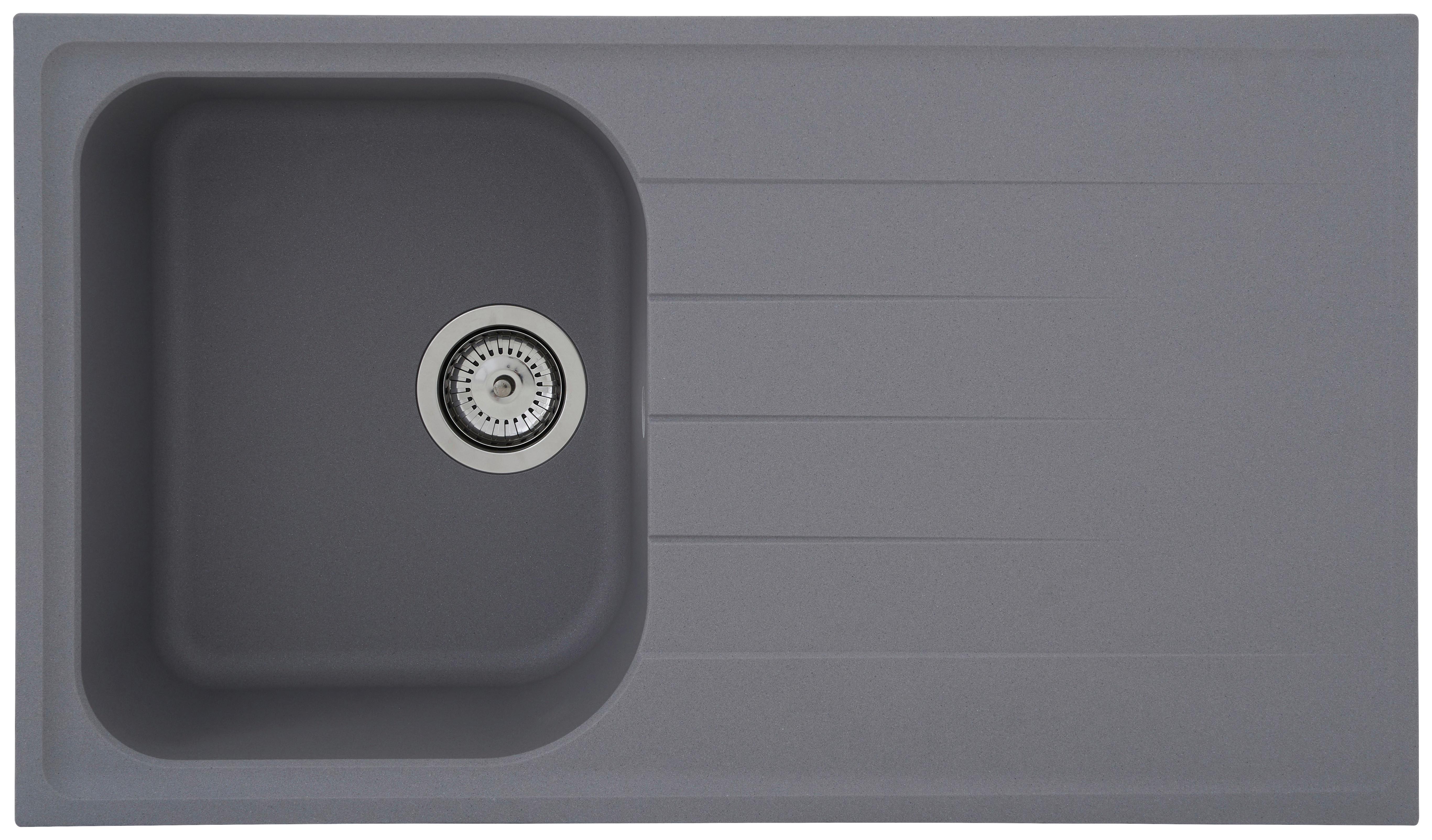 Granitspüle Orlando ca. 86x20,9x50 cm Grau - Grau, Trend, Stein (86/20,9/50cm) - Respekta