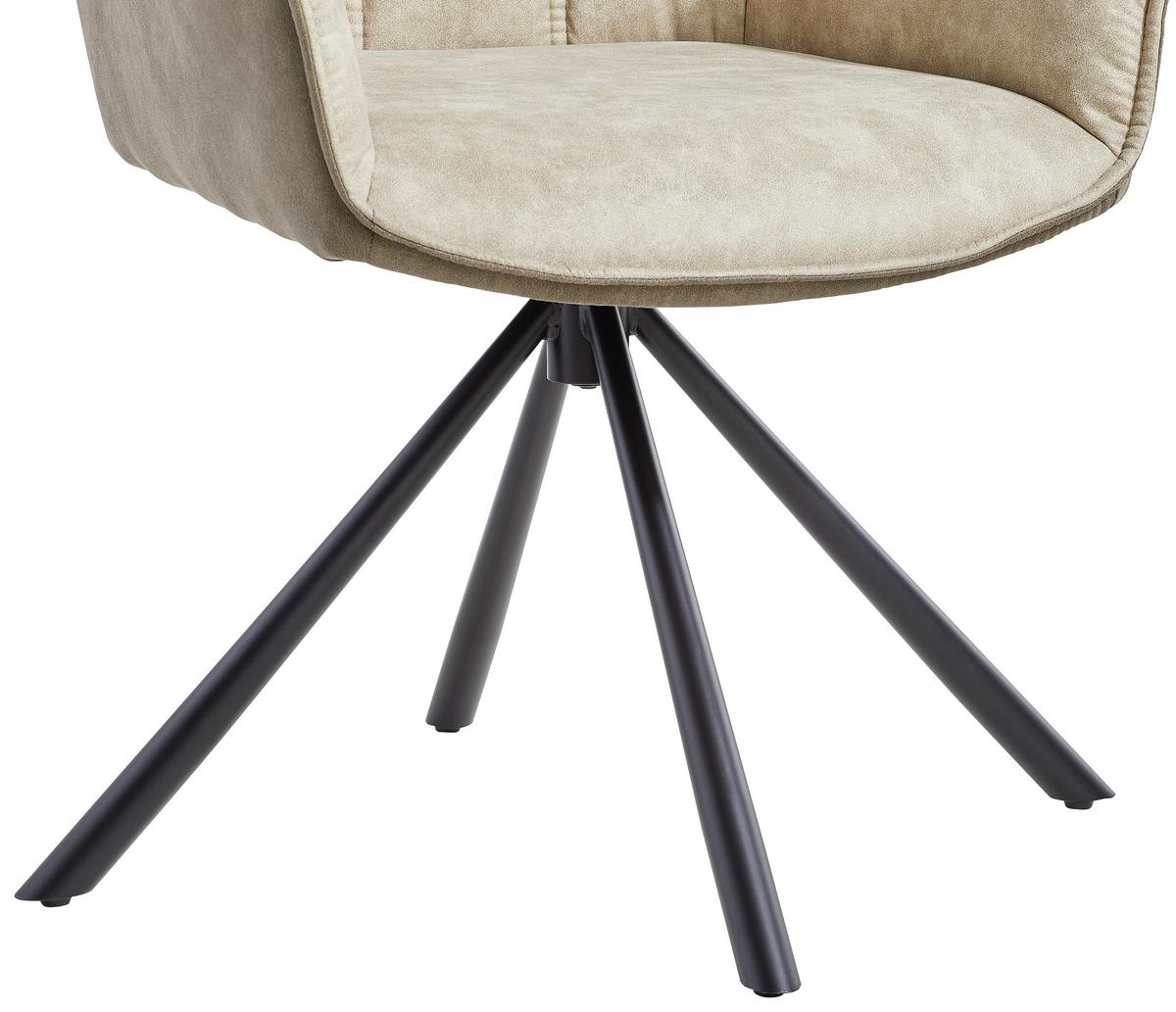 KRZESŁO Z PODŁOKIETNIKAMI LABIN - czarny/brązowy, Modern, metal/tkanina (63/85/64cm) - Livetastic