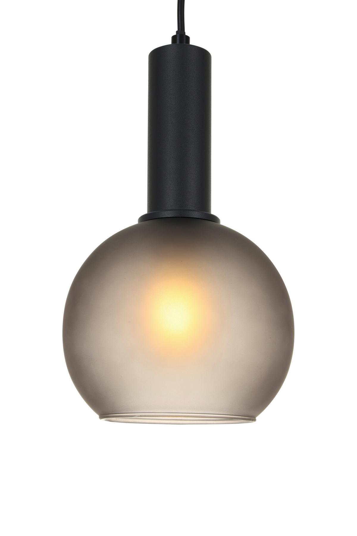 LAMPA WISZĄCA MARCY - czarny/szary, Trend, metal/szkło (25/120cm) - Novel