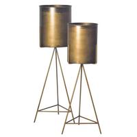 DEKOVASE PFLANZKÜBEL 2ER SET GOLD - Goldfarben, Design, Metall (32/89/32cm) - Livetastic