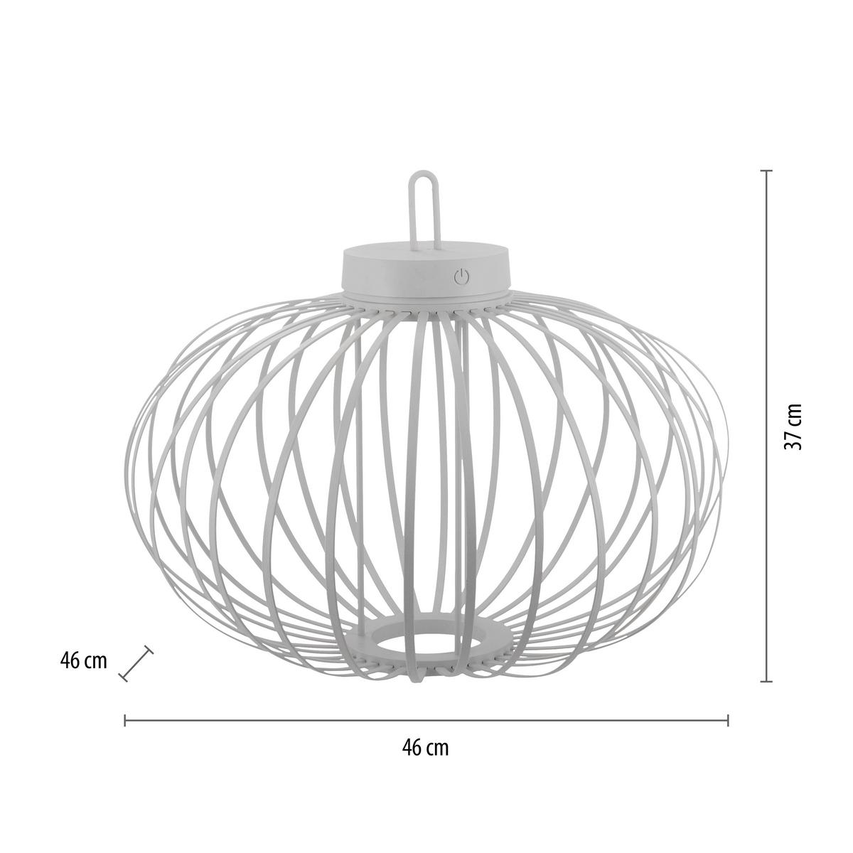 Akku-Tischleuchte Akuba Weiß max. 1,5 Watt - Weiß, Basics, Holz/Kunststoff (46/46/37cm)