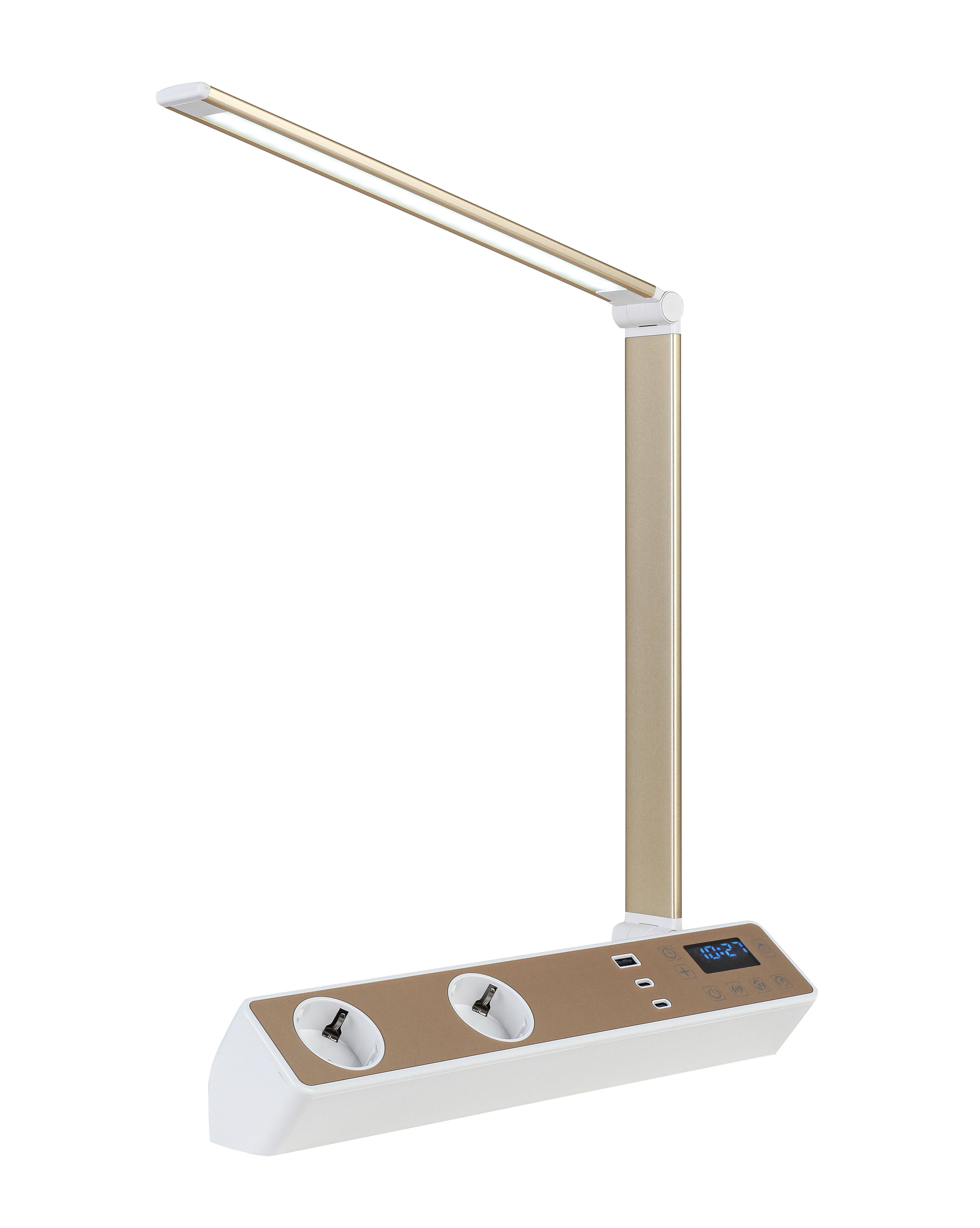 LED-SKRIVBORDSLAMPA MULTI - vit/roséguld, Modern, metall/plast (33/10,5/37-66cm) - Mömax