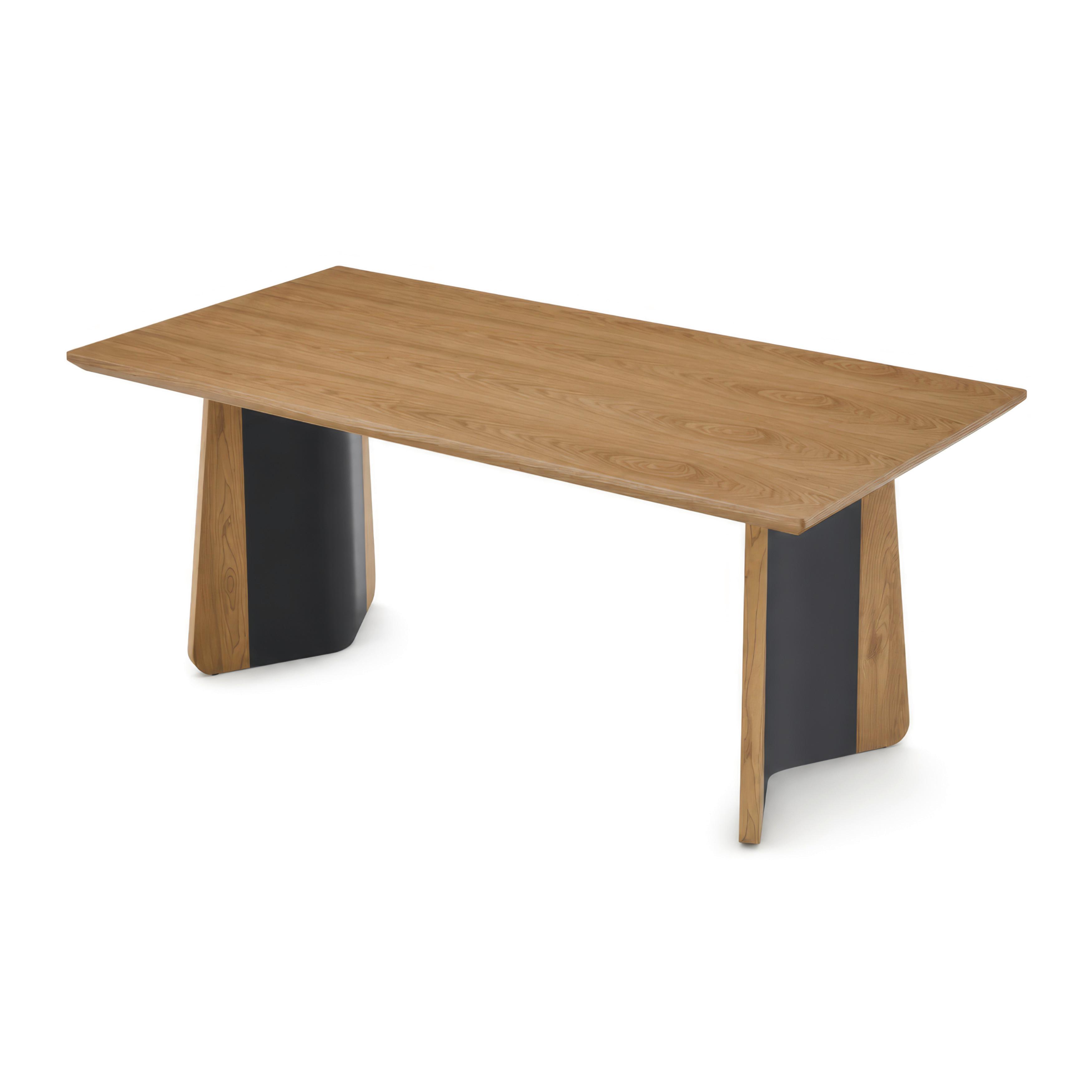 Esstisch Liva Eschefarben MDF ca. 180x90 cm - Eschefarben/Schwarz, MODERN, Holz/Holzwerkstoff (180/76/90cm) - Bessagi Home
