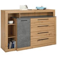 Comoda cu usi Chanton - gri închis/culoare lemn stejar, Modern, plastic/metal (161/107/43cm) - Mömax