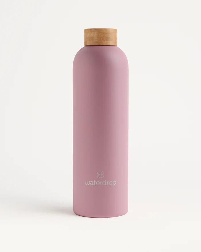 BUTELKA DO PICIA STEEL BOTTLE - jaskrawy róż, Trend, materiały naturalne/metal (600ml) - waterdrop