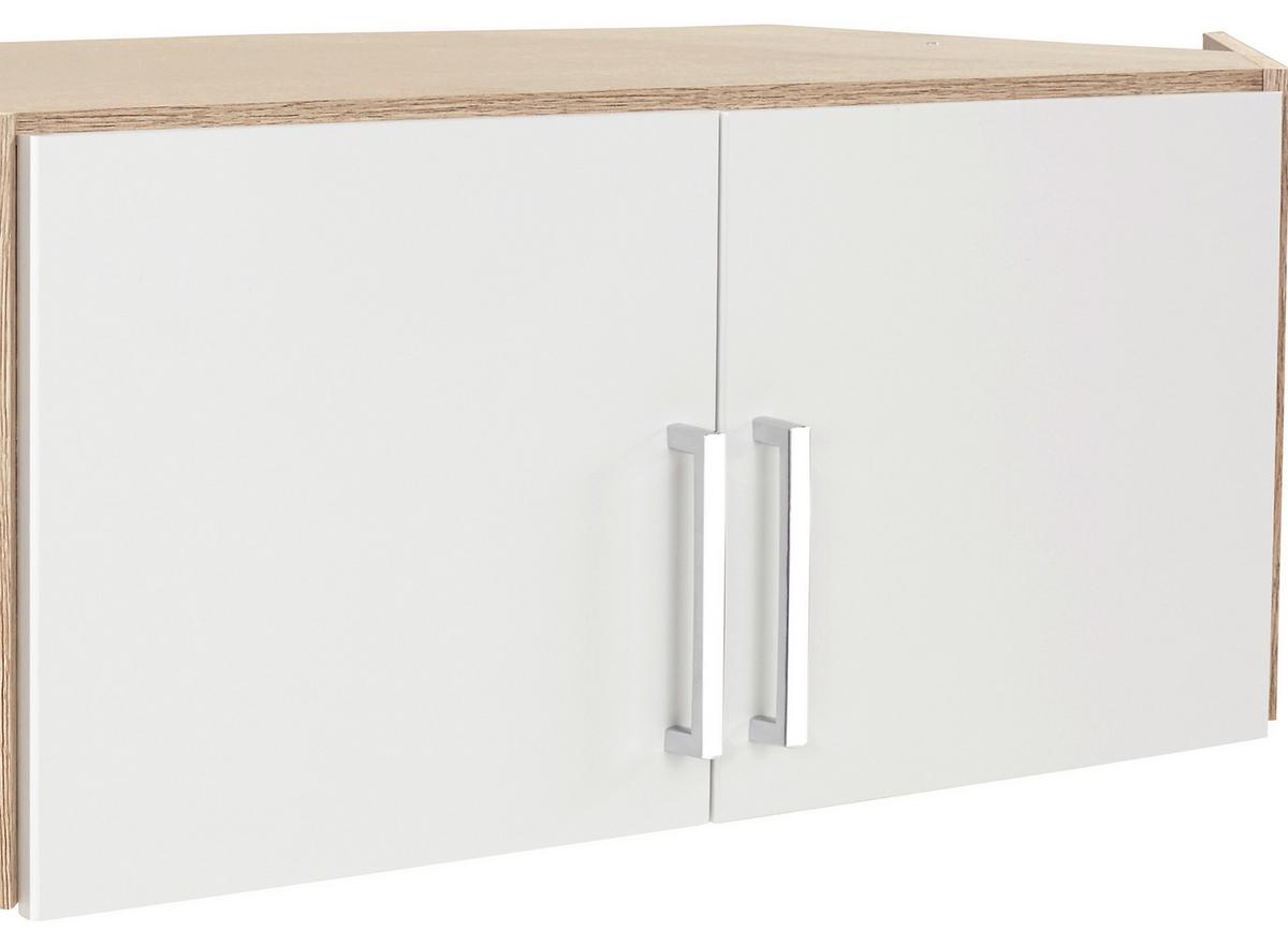 Dulap auxiliar superior Schrank Wien - alb/culoare lemn stejar, Konventionell, material pe bază de lemn (120/39/54cm)