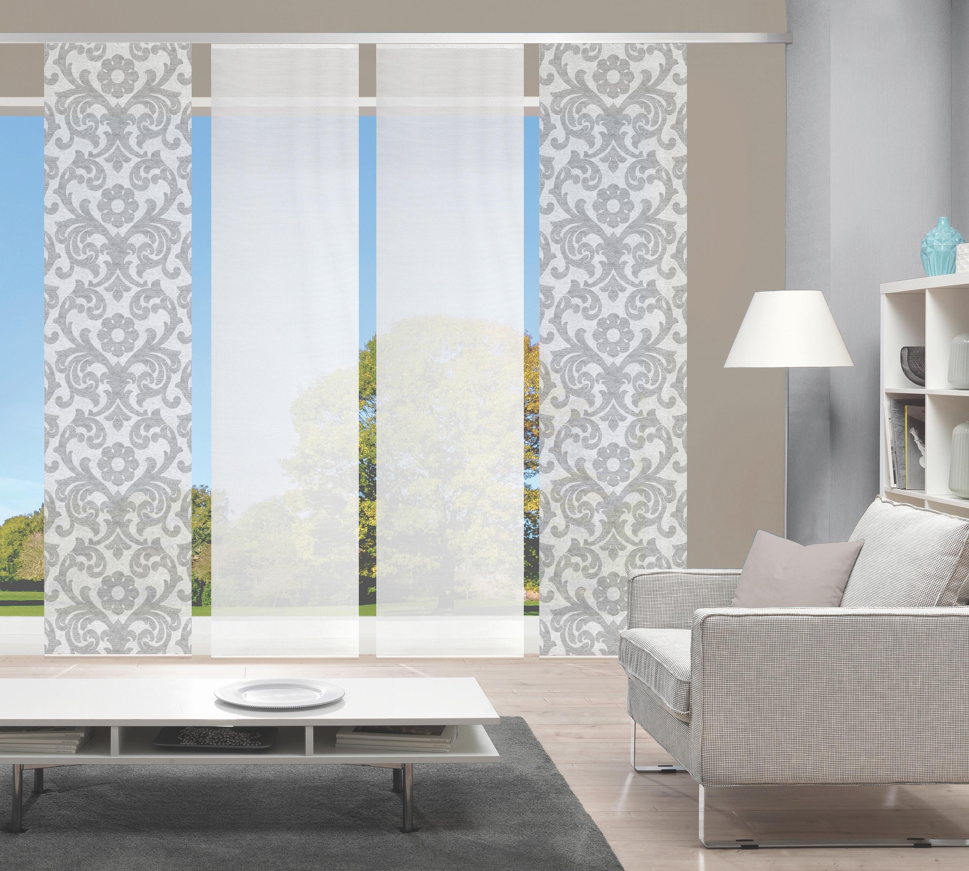 ZASŁONA PANELOWA 4ER SET ORNAMIA - szary, Basics, tkanina (60/260cm)