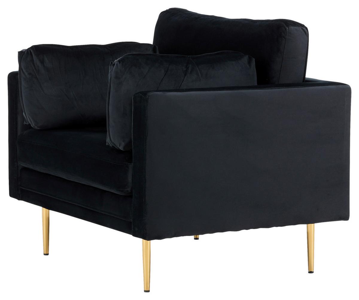 Sessel Boom ca. 110x84x86 cm Schwarz - Hellbraun/Schwarz, Design, Textil/Metall (110/84/86cm) - Livetastic