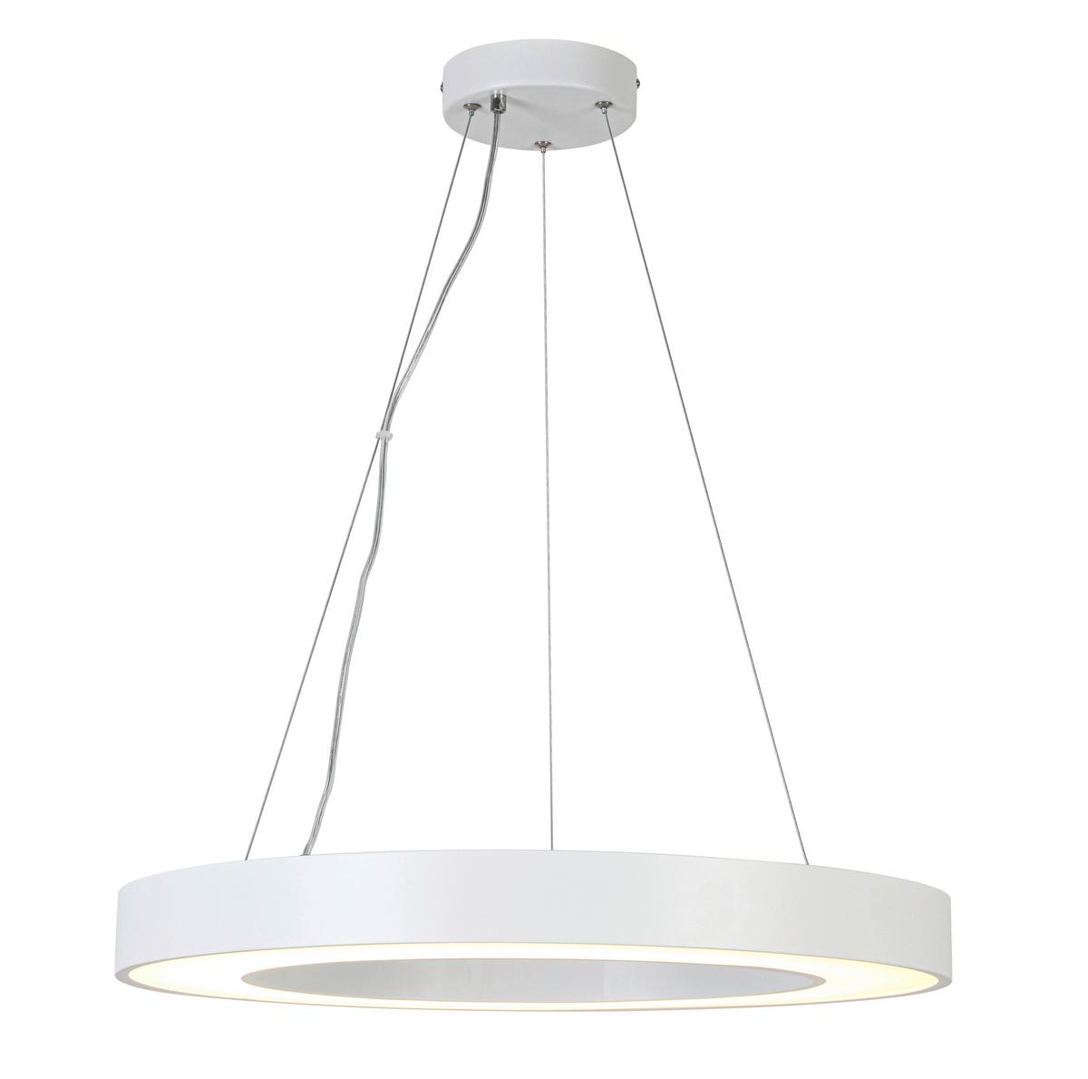Lampă suspendată cu LED Sandl - alb/culoare crom, Modern, plastic/metal (60/120cm) - Mömax