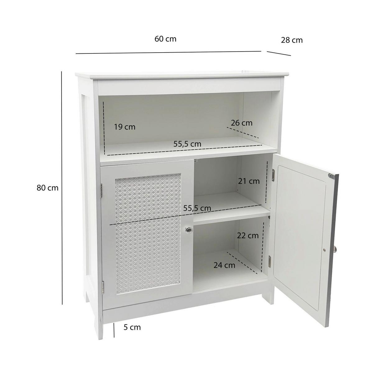Regal Wl7.843 - Weiss, Design, Holzwerkstoff (60/80/28cm) - Livetastic