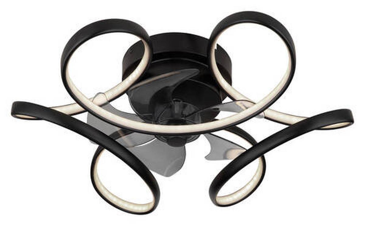 Stropni Ventilator 03638 - črna/opal, Design, kovina/umetna masa (56/21cm) - Globo